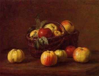 Henri Fantin-Latour : Apples in a Basket on a Table